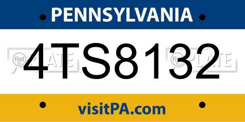 4TS8132 Pennsylvania License Plate