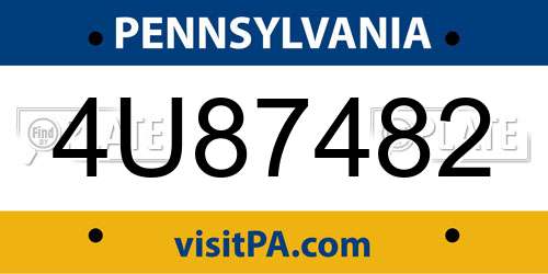 4U87482 Pennsylvania License Plate