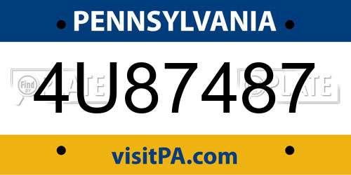 4U87487 Pennsylvania License Plate