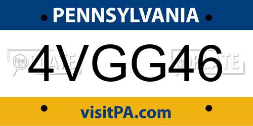 4VGG46 Pennsylvania License Plate