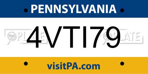 4VTI79 Pennsylvania License Plate