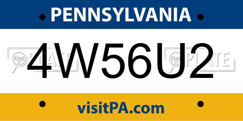 4W56U2 Pennsylvania License Plate