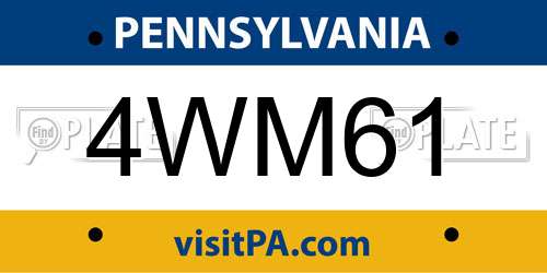 4WM61 Pennsylvania License Plate