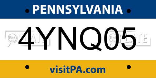 4YNQ05 Pennsylvania License Plate