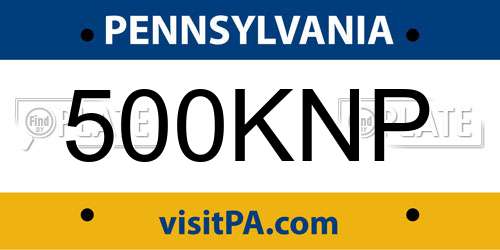 500KNP Pennsylvania License Plate