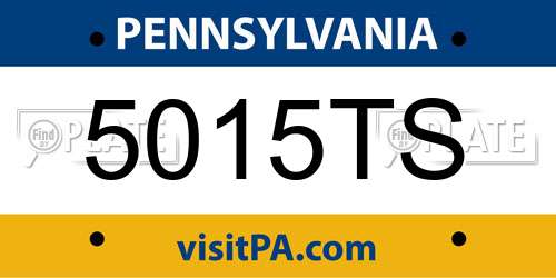 5015TS Pennsylvania License Plate