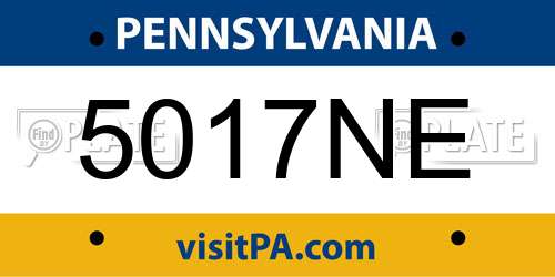 5017NE Pennsylvania License Plate