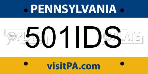 501IDS Pennsylvania License Plate