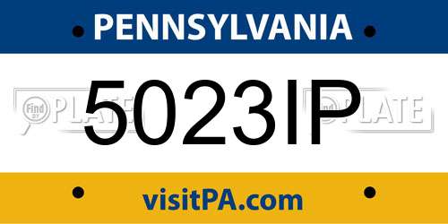 5023IP Pennsylvania License Plate
