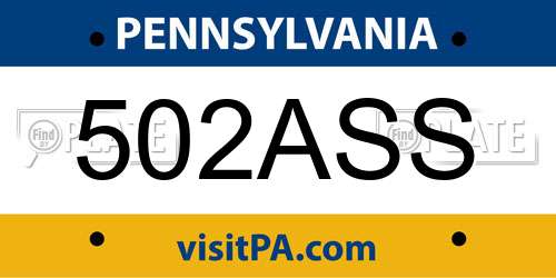 502ASS Pennsylvania License Plate