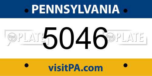 5046 Pennsylvania License Plate