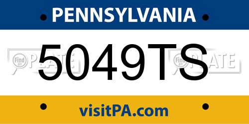 5049TS Pennsylvania License Plate