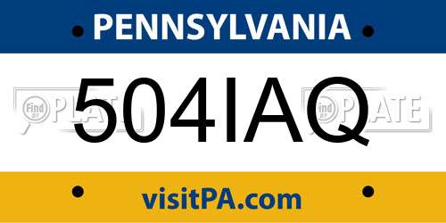 504IAQ Pennsylvania License Plate