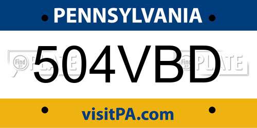 504VBD Pennsylvania License Plate