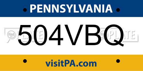 504VBQ Pennsylvania License Plate
