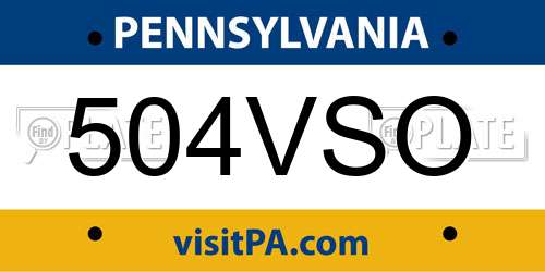 504VSO Pennsylvania License Plate