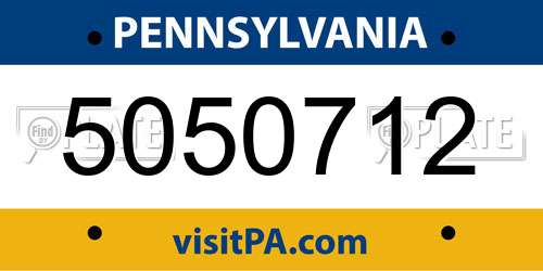 5050712 Pennsylvania License Plate