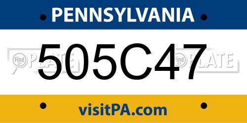 505C47 Pennsylvania License Plate