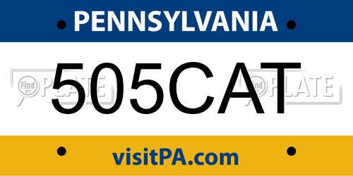 505CAT Pennsylvania License Plate