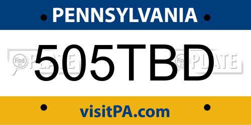 505TBD Pennsylvania License Plate