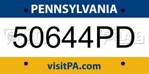 50644PD Pennsylvania License Plate