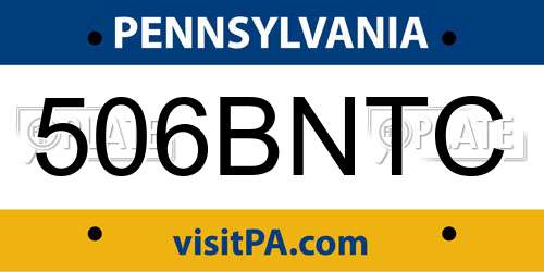 506BNTC Pennsylvania License Plate