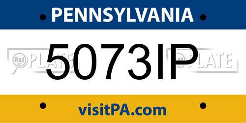 5073IP Pennsylvania License Plate