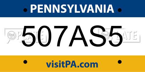 507AS5 Pennsylvania License Plate