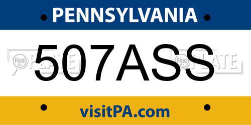 507ASS Pennsylvania License Plate
