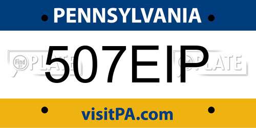 507EIP Pennsylvania License Plate