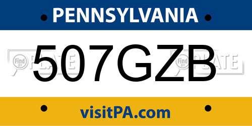 507GZB Pennsylvania License Plate