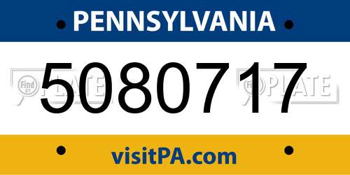 5080717 Pennsylvania License Plate