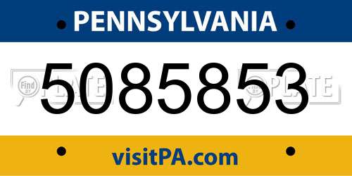 5085853 Pennsylvania License Plate