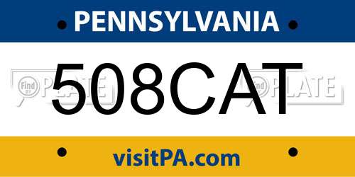 508CAT Pennsylvania License Plate