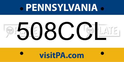 508CCL Pennsylvania License Plate