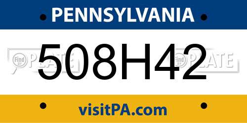 508H42 Pennsylvania License Plate