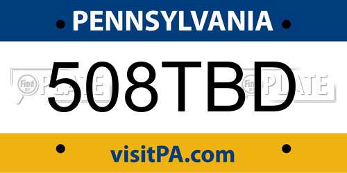 508TBD Pennsylvania License Plate