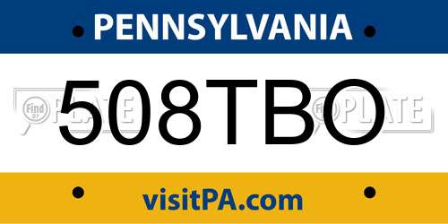 508TBO Pennsylvania License Plate
