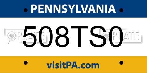 508TS0 Pennsylvania License Plate
