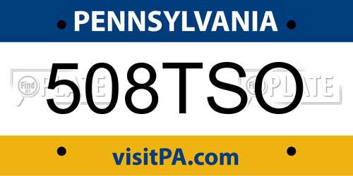 508TSO Pennsylvania License Plate