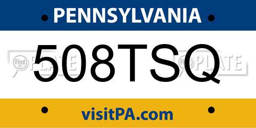 508TSQ Pennsylvania License Plate