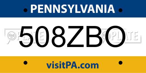 508ZBO Pennsylvania License Plate