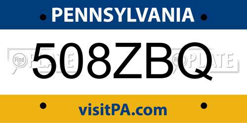 508ZBQ Pennsylvania License Plate