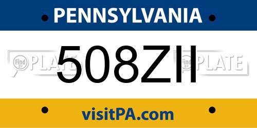 508ZII Pennsylvania License Plate