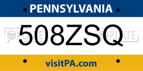 508ZSQ Pennsylvania License Plate