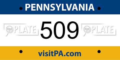 509 Pennsylvania License Plate