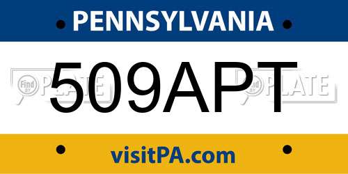 509APT Pennsylvania License Plate