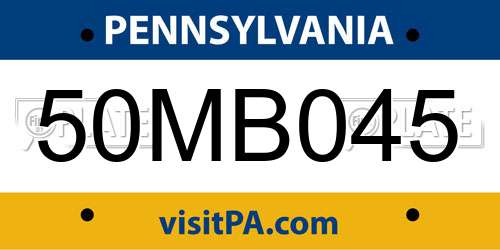 50MB045 Pennsylvania License Plate