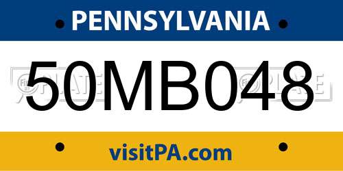 50MB048 Pennsylvania License Plate