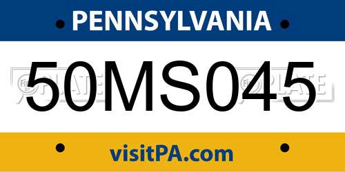 50MS045 Pennsylvania License Plate